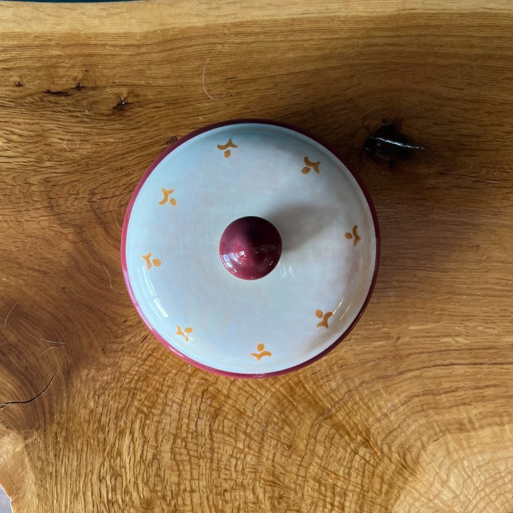 Tuscan Handmade and Hand Painted Ceramic Italian Biscotti Cookie Jar - Picture 10 of 14